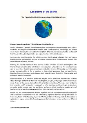 Discover Lesser Known Shield Volcano Facts at World Landforms