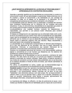 Aprendizaje en la escuela