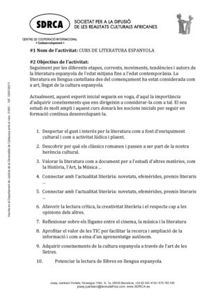 Fitxa GenCat Literatura espanyola