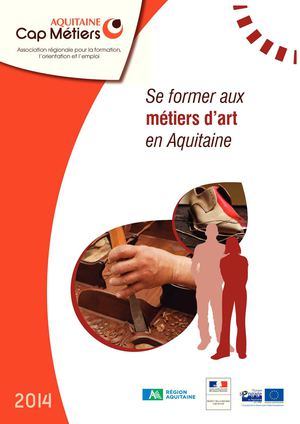 Catalogue des formations aux métiers d'art en Aquitaine 2014