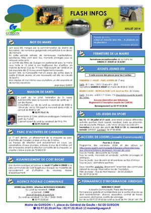 Flash infos - juillet 2014
