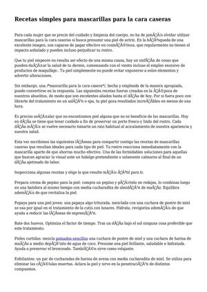 Recetas simples para mascarillas para la cara caseras