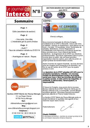 Journal n°8 de la Section CFDT Mairie de Fleury-Mérogis (juin 2014)