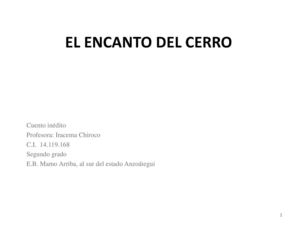 EL ENCANTO DEL CERRO