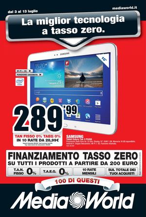Volantino MediaWorld dal 3 al 13 luglio 2014