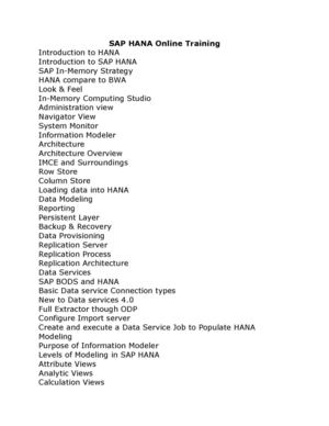 SAP HANA Online Training