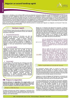 Fiche pratique - Négocier un accord handicap