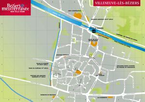 Plan touristique Villeneuve-lès-Béziers