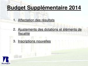 Budget supplémentaire 2014