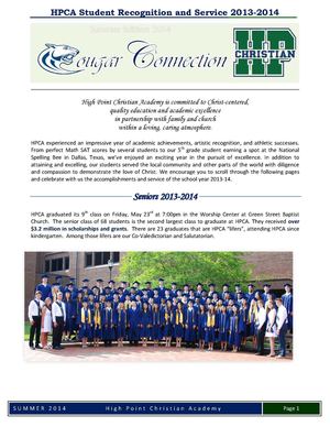 HPCA Student Recognition and Service 2013-2014