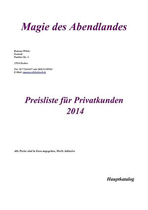 Magie des Abendlandes Katalog 2014