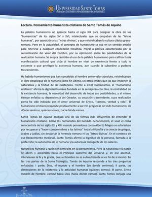 Pensamiento humanista cristiano de Santo Tomás de Aquino