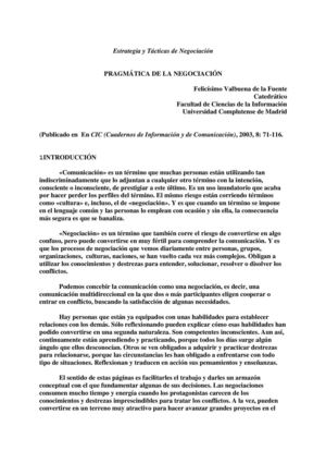 Pragmática de la Negociación