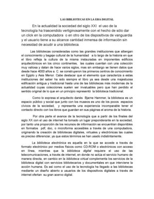 LAS BIBLIOTECAS EN LA ERA DIGITAL