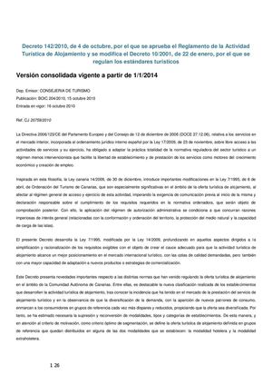 CANARIAS TURISMO LEY 142/2010