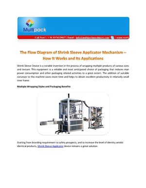 The Flow Diagram of Shrink Sleeve Applicator Mechanism – How It Works and Its Applications