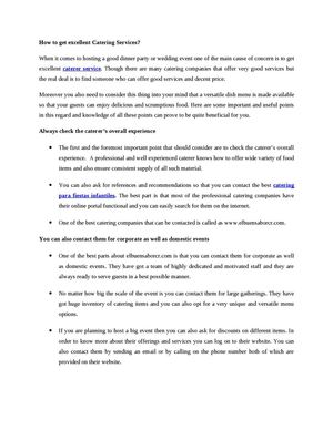 How to get excellent Catering Services?