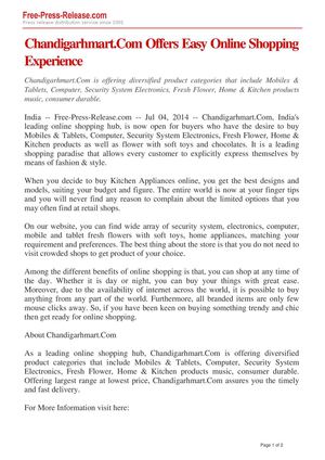 Online Shopping Store Chandigarh