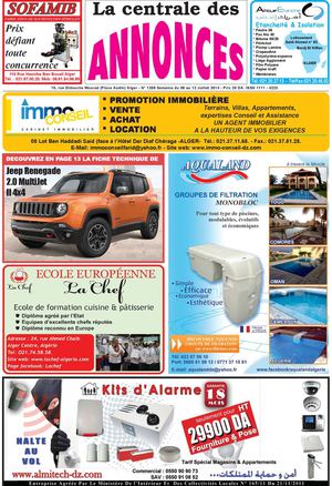 La centrale des Annonces N°1206 Semaine du 06 au 12 Juillet 2014