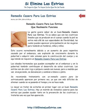 Remedio casero para las estrias