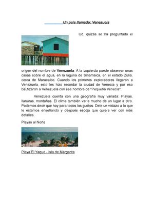 Un país llamado: Venezuela
