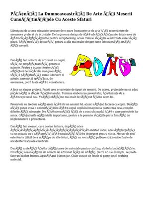 Până La Dumneavoastră De Arte Și Meserii Cunoștințele Cu Aceste Sfaturi