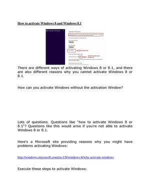 How to activate Windows 8 and Windows 8
