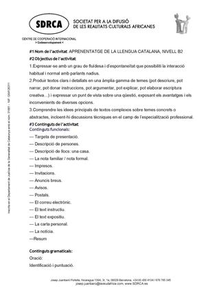 Fitxa GenCat Llengua catalana B2