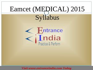 EAMCET Medical Syllabus by Entranceindia
