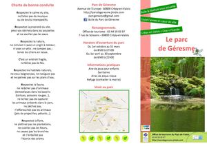 Dépliant parc de Géresme