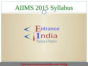 AIIMS Syllabus by entranceindia