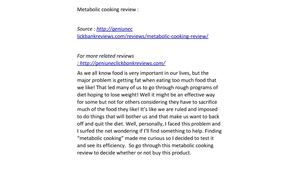 Metabolic cooking  review