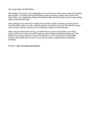 The Average Salary for PhD Holders 