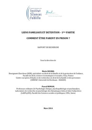 DOURIS & ROMAN (2014) Comment être parent en prison ?