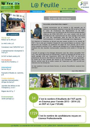 L@ Feuille n°14 IUT de Sceaux - juillet 2014