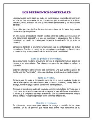 Los Documentos Comerciales