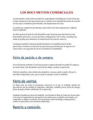 documentos comerciales