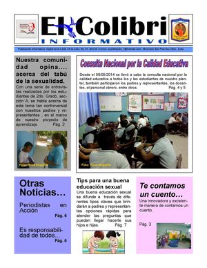 Periodico Escolar El Colibri de la UEE 24 de Julio