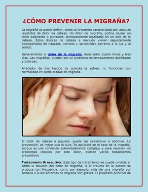¿CÓMO PREVENIR LA MIGRAÑA?