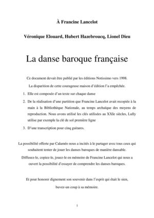La danse baroque française