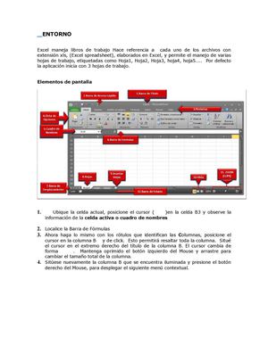 Unidad 1: Entorno Excel explicación