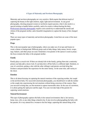 4 Types of Maternity and Newborn Photography