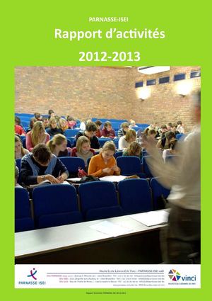 Rapport d'Activités Parnasse-ISEI 2012-2013