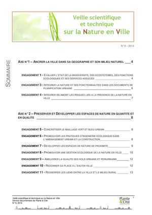  Bulletin de veille Nature En Ville - n°8-2014