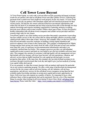 Cell Tower Lease Buyout