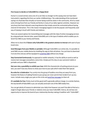 Five Causes to decide on FullonSMS for a Happy Bond