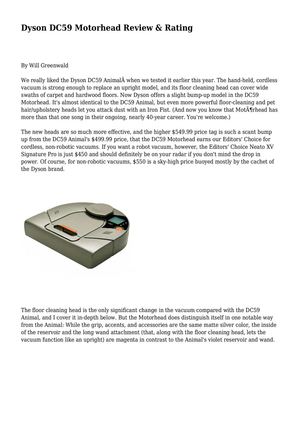 Dyson DC59 Motorhead Review & Rating