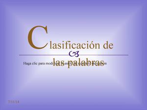 clasificación de las palabras según el acento 