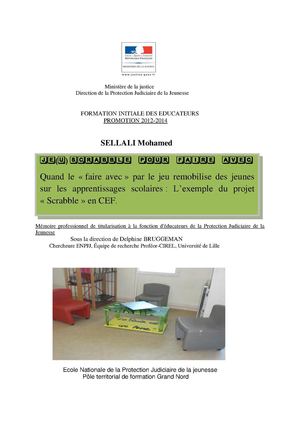 SELLALI Mohamed. Je(u) Scrabble pour faire avec.