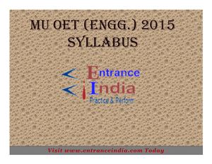 MU OET Engineering Syllabus
